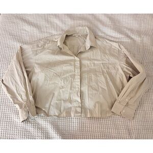 Mimu Maxi Cropped Oversized Button Down Top